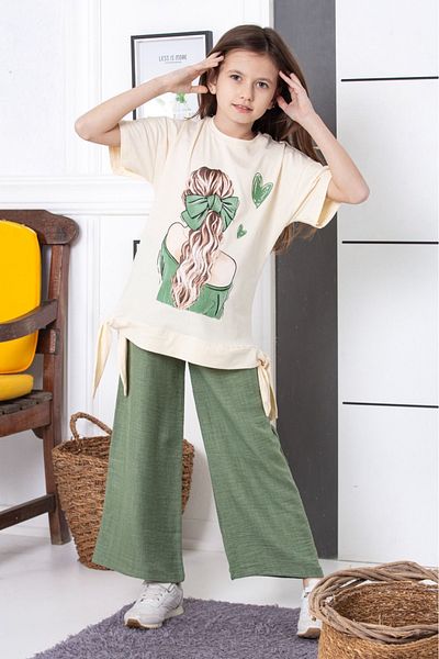 tunays shopping Linen Spanish Leg Loose Girl's Suit