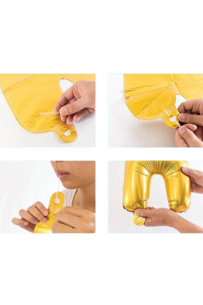 ikm balon Folyo Balon Özel İsim Yazılı Helyum Balon 40 cm Gold Renk