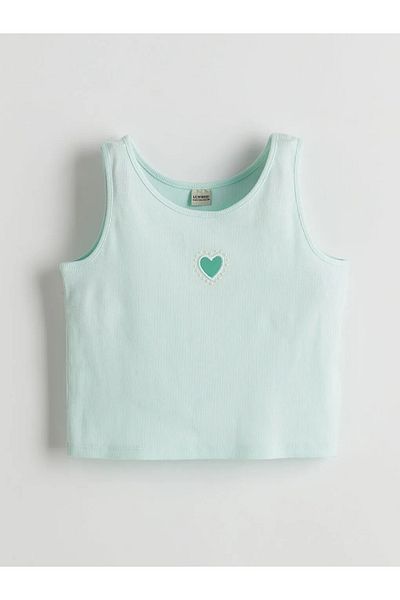 LC Waikiki LCW Kids Turcoaz Crew Gât Stone Crop Tank Top pentru fete