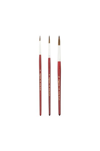 Bigpoint |   145 Series Round Brush Set, 3-Piece, No: 2, 6, 10, 100% Natural Pony Hair