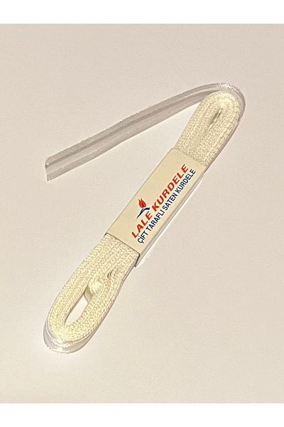 LALE Σατέν κορδέλα νερού με δύο άκρες. 1cm x 10 μέτρα. Χρώμα: Κρέμα.