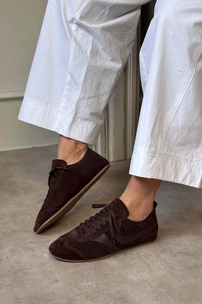NİŞANTAŞI SHOES Saint Brown естествени велурени дамски кецове с връзки