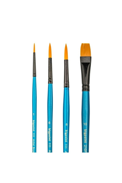 Bigpoint 111 & 210F Series - Set of 4 Synthetic Bristle Brushes with Round and Cut Tip