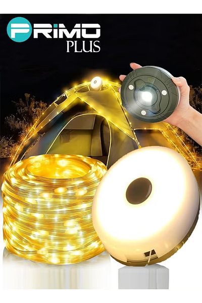 Primo Plus Camping Fairy Lights, Rollable, Waterproof Portable , 8 m, USB Rechargeable Camping Lamp Fairy Light