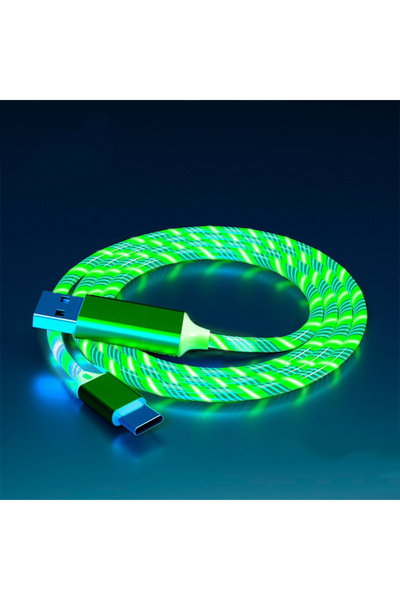 Choice كابل USB من النوع C بطول 1 متر مزود بمؤشر LED أخضر مضيء، مناسب لأجهزة ...