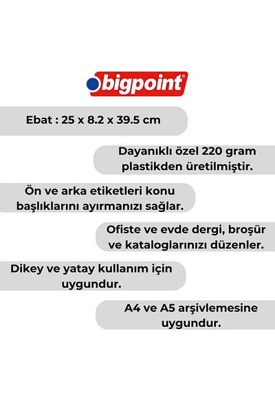 Bigpoint حافظة بلاستيكية ABS متينة باللون الأخضر، تناسب A4 وA5 عموديًا وأفقيًا