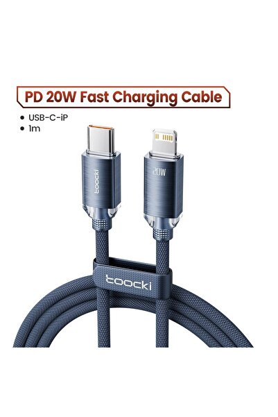 Toocki 2m Blue 1PCS USB C to Lighting Cable for iPhone 14 13 12 11 Pro Max Mi...