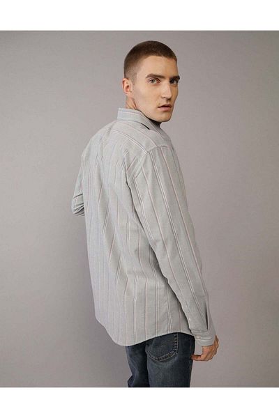 AMERICAN EAGLE AE Striped Slim Fit Oxford Button-Up Shirt