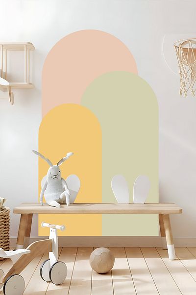 Grafikup Autocolant de perete oval boem - Autocolant de perete Boho din 3 piese