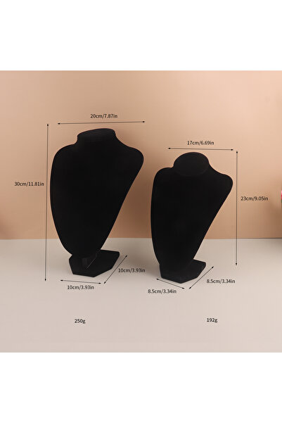 Choice منظم قلادة من المخمل الأسود مقاس (29 سم) لعرض المجوهرات وحامل عرض المج...