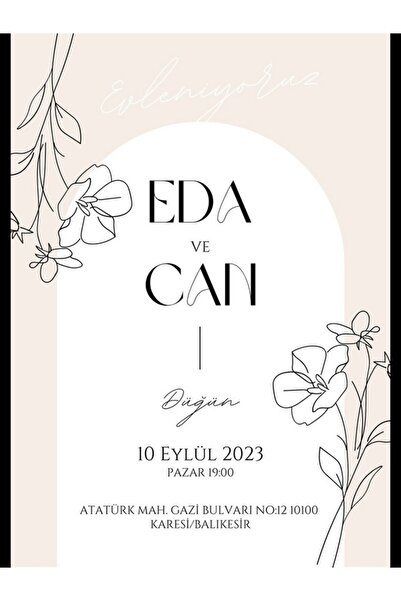 izmirdenet Düğün Davetiyesi , Nişan Davetiyesi , Kına Davetiyesi 50 Adet