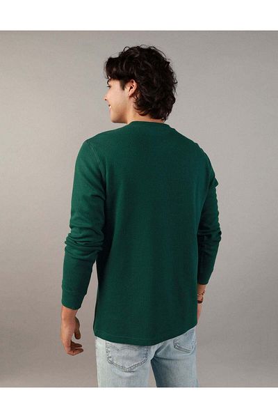 AMERICAN EAGLE تي شيرت حراري بأكمام طويلة وشعار جرافيكي من Ae