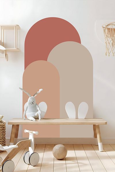 Grafikup Autocolant de perete oval boem - Autocolant de perete Boho din 3 piese
