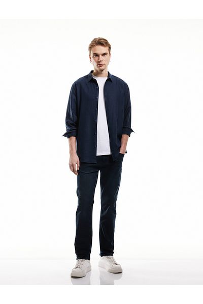 Koton Βαμβακερό Παντελόνι Jean με Κανονική Μέση Straight Fit - Mark Jean