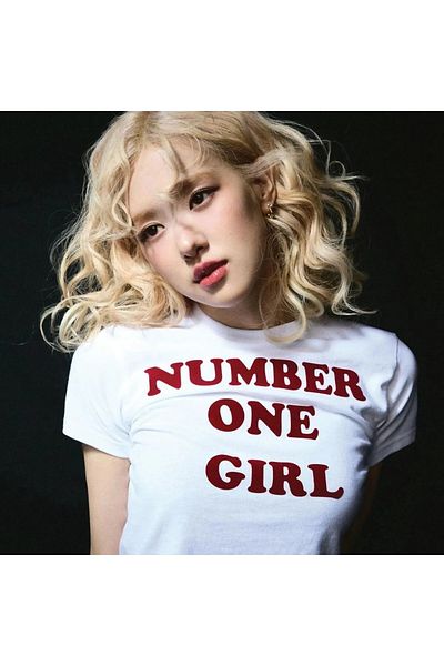 MAGORS TRICOUL PENTRU COPII BLACKPINK ROSE ONE NUMBER GIRL IMPRIMAT BUMBAC MÂNECĂ SCURTĂ GÂT BICICLETA