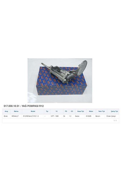 İthal R12 Model Oil Pump