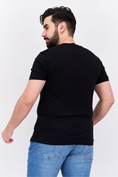 Ben Sherman Men Crew Neck Short Sleeves Brand Logo T-Shirt, Black