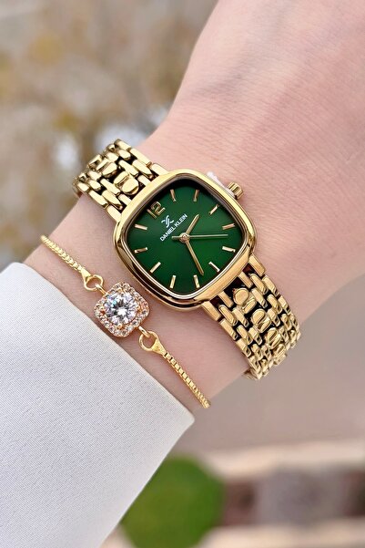 Daniel Klein Kadranı Yeşil Kordonu Gold Renk Ayarlanabilir Kordonlu 26 mm Kad...