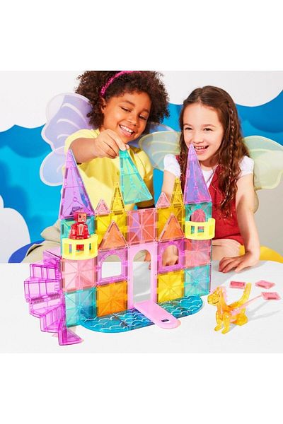 Magna Tiles Magna-Tiles Castle Dlx + Micromags - Princess Castle 48 Pieces