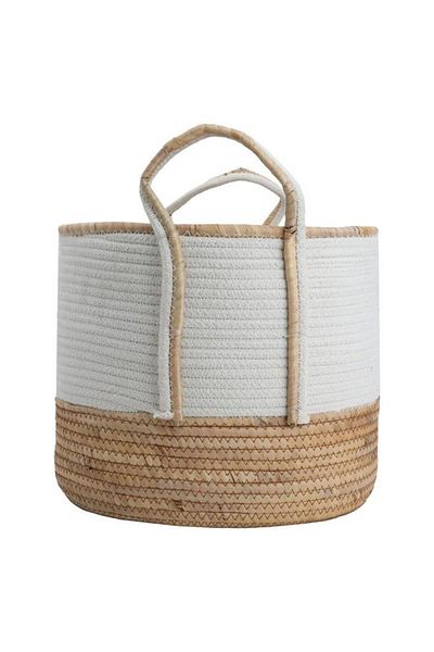 ALSAIF Cotton Baskets Set 3 Pieces Beige White
