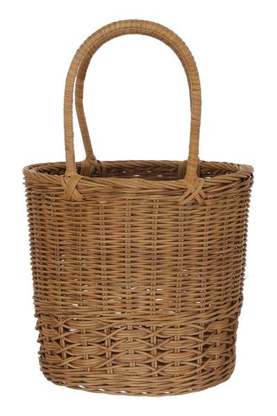 ALSAIF Wicker Basket 27.5 X 23.4 X 25.4 Cm Oval Large With Handle Brown