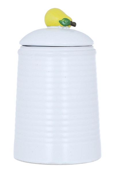 ALSAIF Porcelain Spice Jar 10.8 X 10.8 X 17.6 Cm Pear Lid White