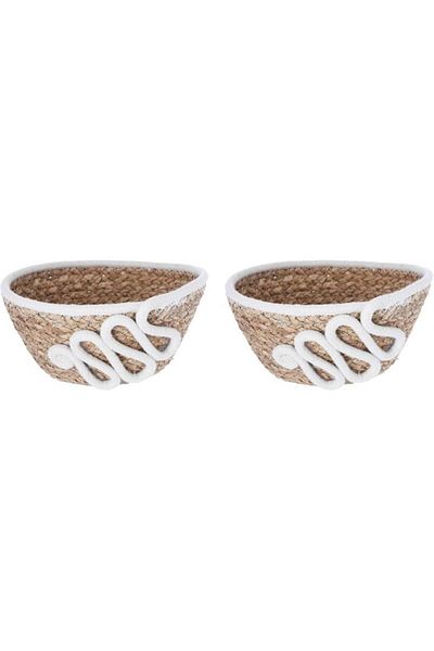 ALSAIF Wicker Basket Set 2 Pieces Beige