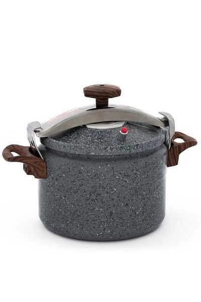 ALSAIF Granite Pressure Cooker (Volcano) 9 Liters Grey