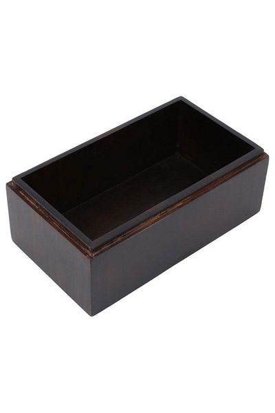 ALSAIF Wooden Tissue Box With Steel Lid Brown