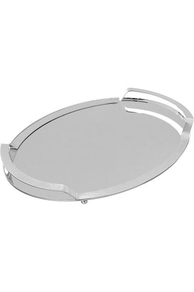ALSAIF Tofaria Steel 43 X 30 X 3.5 Cm Medium Oval Silver