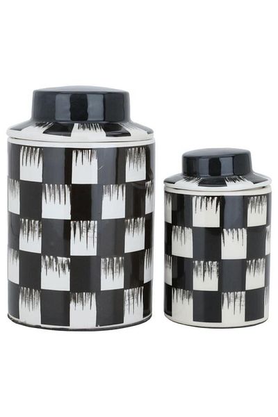 ALSAIF Porcelain Vase Set 20/25 Cm Black White