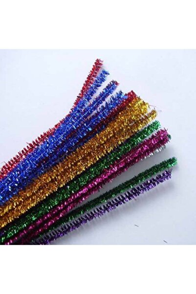 Dünya Magnet 25 Adet Renkli Simli Şönil , Eğitici Şönil Seti 30 cm Tüylü Tel Renkli Peluş Tel