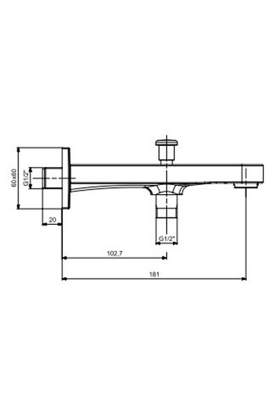 Eca Built-In Bathroom Faucet Spout Beak 102159010