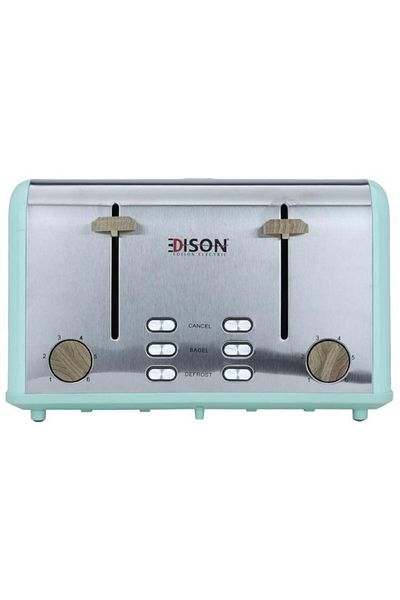ALSAIF Electric Toaster 1600W 4 Slices Light Green With Wood