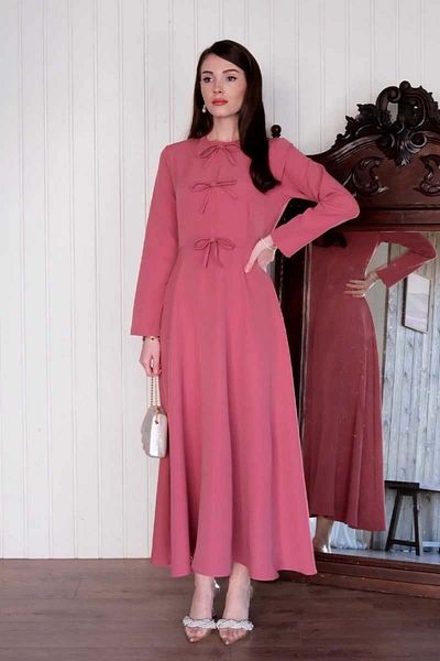 Ceylan Otantik Pink Bow Detail Dress