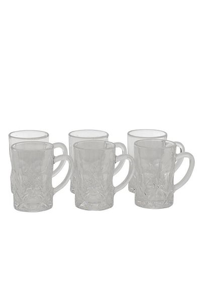 ALSAIF Max Glass Teapots 6 Pieces Handle Clear