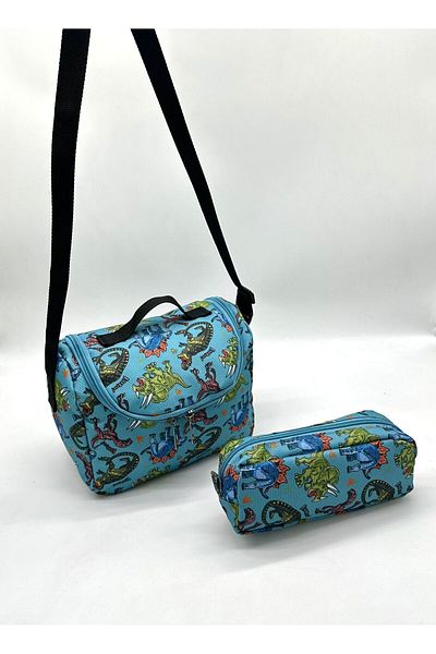 Bevitton First School Bag Dinosaur Pattern Men's Primary School Bag Set of 3