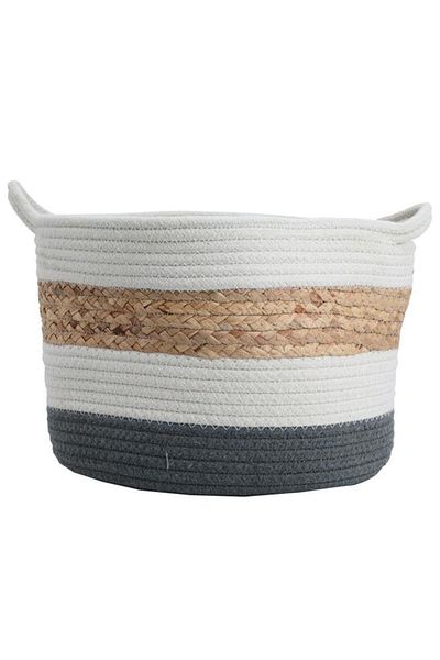 ALSAIF Cotton Baskets Set 22 X 26 X 32 Cm Round With Handle 3 Pieces Colored