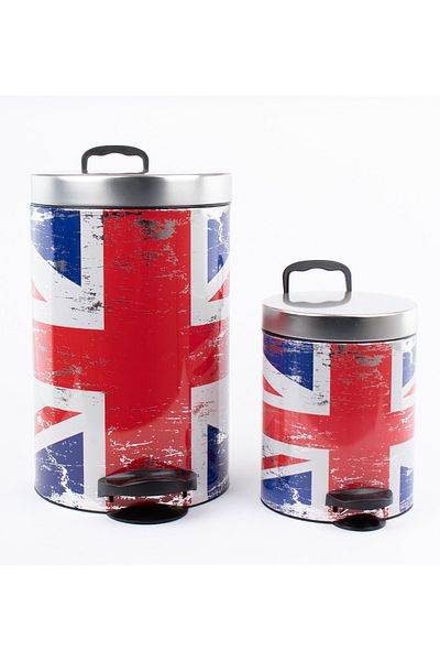 HIC Italian Steel Trash Set Of 2 Pcs
