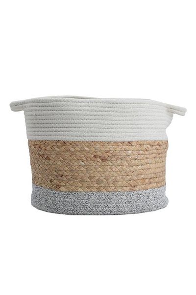 ALSAIF Cotton Baskets Set 25 30 35 Cm Round 3 Pieces Gray