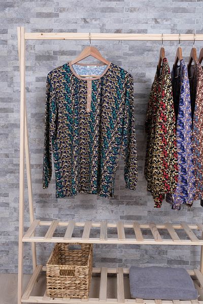 MUSTÜN Patterned Combed-Blouse