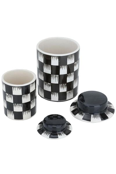 ALSAIF Porcelain Vase Set 20/25 Cm Black White