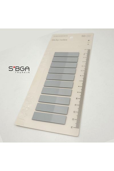 sibga tasarım 200 Sheets Transparent Gray Colored Postit - Bookmark Bookmark Sticker Note Paper