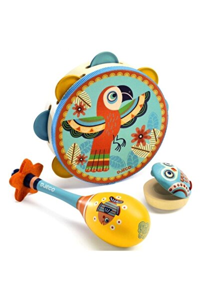 djeco Set Of 3 Instruments: Tambourine, Maracas, Castanet