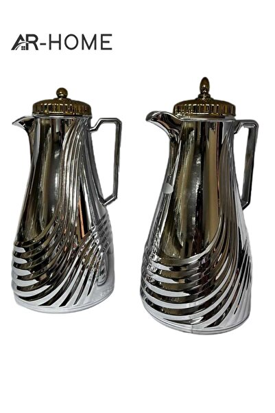 AR HOME ترمس شاي وقهوة مفرغ من الهواء بسعة 0.7 لتر + 1 لتر