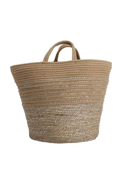 ALSAIF Cotton Baskets Set 25 30 20 Cm 3 Pieces Round Brown
