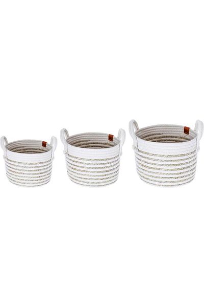 ALSAIF Wicker Basket Set 3 Pieces Beige