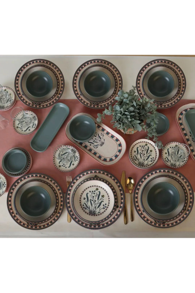 ColorCraft Keramika Etnik Yemek Takımı 6 Kişilik 44 Parça