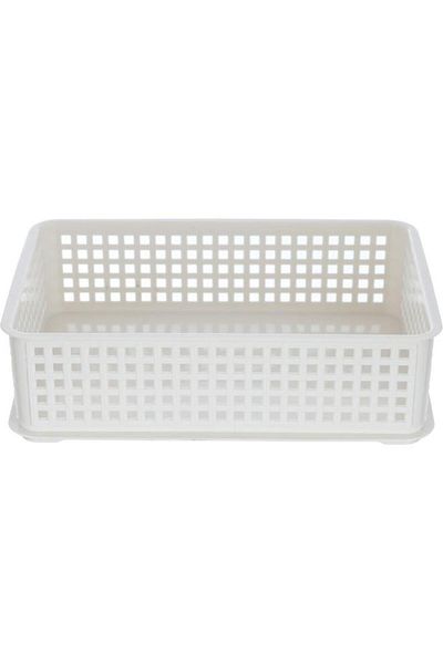 ALSAIF Plastic Storage Basket 24 X 16.7 X 6.9 Cm White