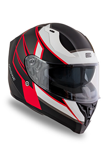 Origine Strada Competition Beyaz-Kırmızı-Siyah Kask ( Güneş Vizörlü )